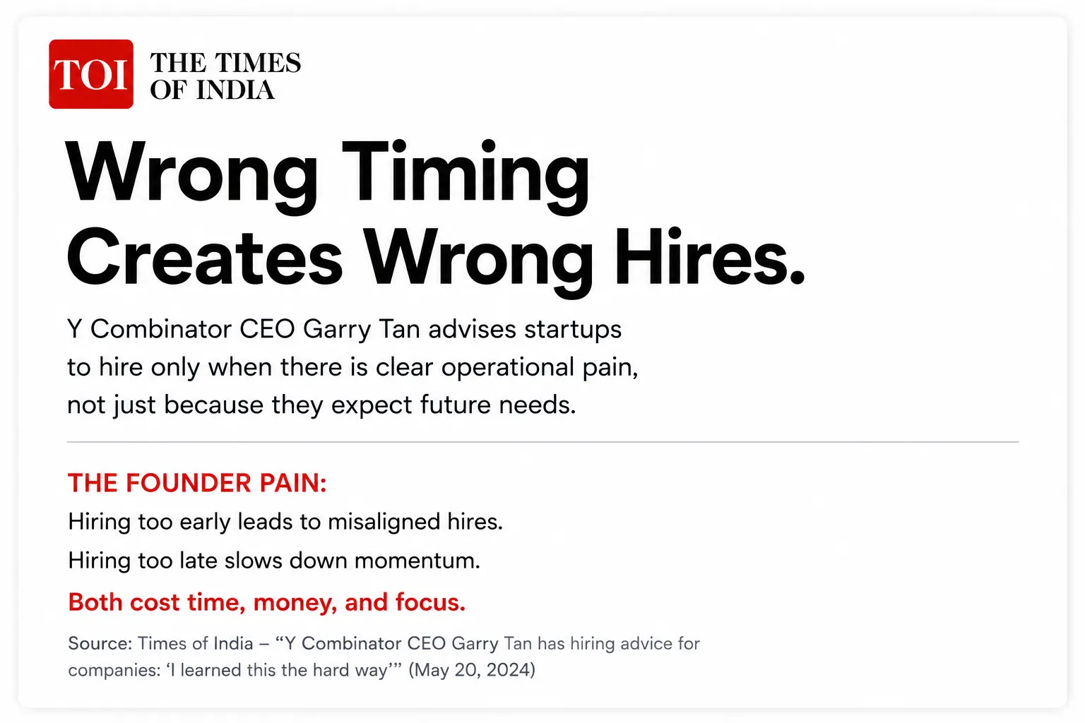 Founder-side hiring signal visual about the engineering talent bottleneck